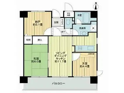 ライオンズマンション舟入中町(2SLDK/7階)の間取り写真