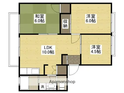 エステート宇品(3LDK/2階)の間取り写真