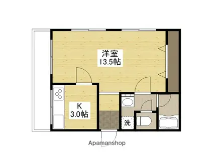 平岡ビル(1K/2階)の間取り写真