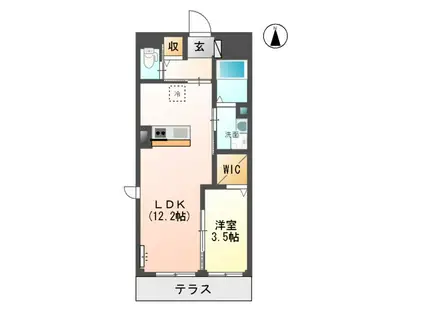アクアマリーナ(1LDK/2階)の間取り写真