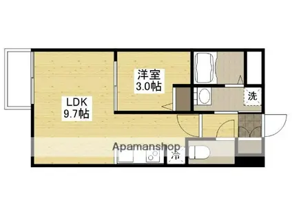 月光矢賀ソレイユサイド 参番館(1LDK/1階)の間取り写真