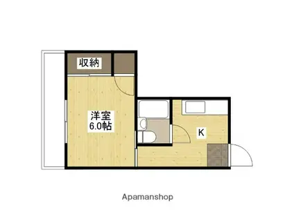 シブシタビル(1K/7階)の間取り写真