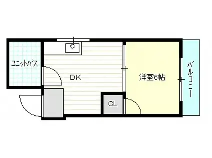 河原町ハイツ(1DK/4階)の間取り写真