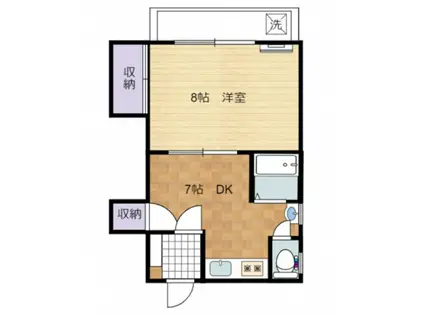 中国ビル(1LDK/3階)の間取り写真