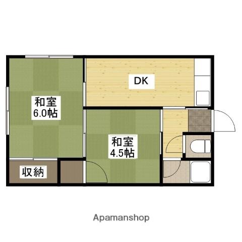 尾長東アパート(2DK/1階)の間取り写真