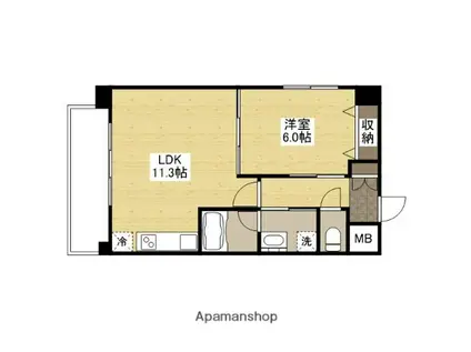 コリエンテ大宮(1LDK/1階)の間取り写真