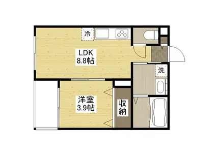 CLE DU BONHEUR (1LDK/1階)の間取り写真