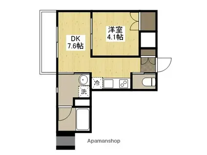 VILLA OASIS UJINA(1DK/8階)の間取り写真