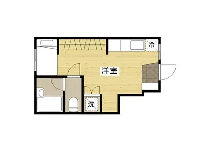 リヴィエール口田Ⅱ(ワンルーム/1階)の間取り写真