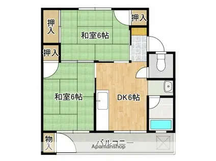 サクラビル(2DK/3階)の間取り写真