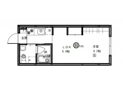 リヴィエール口田(ワンルーム/1階)の間取り写真
