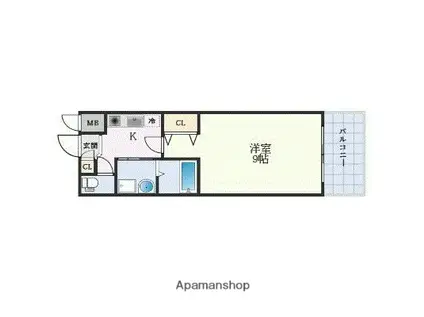 TOR1STBLD(1K/7階)の間取り写真