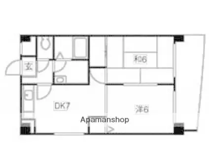 谷本ビル(2DK/2階)の間取り写真