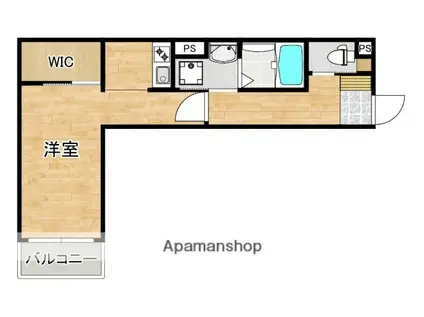 アレフガルド楽々園(ワンルーム/1階)の間取り写真