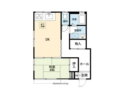 カーミービルズ(1DK/1階)の間取り写真