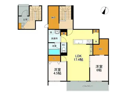 COMFORT FOREST.翠(2SLDK/2階)の間取り写真