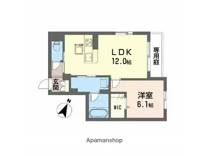MAISON DE COLLINE(1LDK/1階)の間取り写真