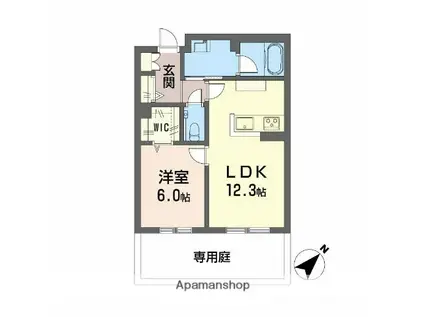 YANAGI TAKASU(1LDK/1階)の間取り写真