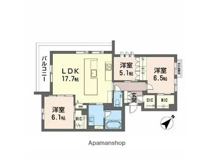 YANAGI TAKASU(3LDK/2階)の間取り写真