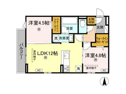 CAMPANELLA山本(2LDK/3階)の間取り写真