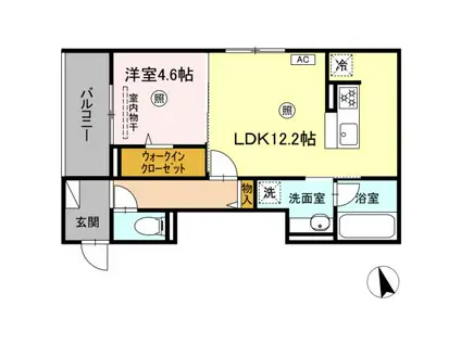 プラトーメゾン(1LDK/3階)の間取り写真