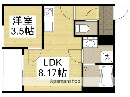 エフコート1(1LDK/1階)の間取り写真