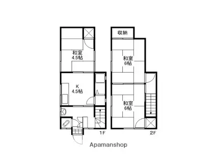 可部線 広島駅 徒歩19分 2階建 築53年(3K)の間取り写真