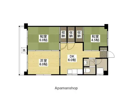 メゾン中川(3DK/3階)の間取り写真