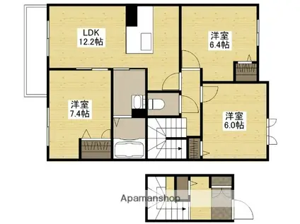 メゾン・ド・プルメリア Ⅱ(3LDK/2階)の間取り写真