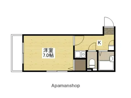第17やたがいビル(1K/1階)の間取り写真