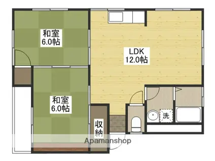 ツインコーポ西館(2LDK/1階)の間取り写真