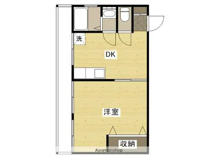 東雲ビル(1DK/3階)の間取り写真