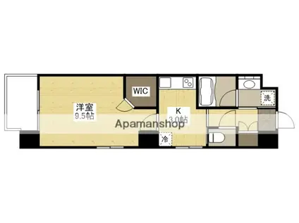 フロレゾン庚午北(1K/6階)の間取り写真