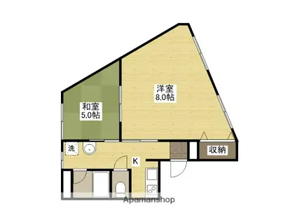 ネオセルコ西広島(2K/2階)の間取り写真