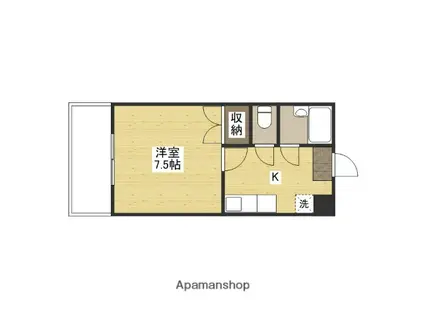 ソレイユ白島(1K/3階)の間取り写真