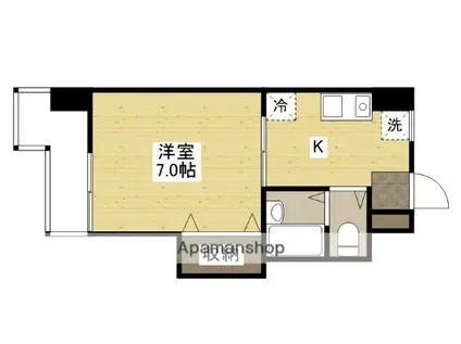 ヴィラ丸本(1K/3階)の間取り写真