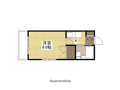 ウイング広瀬Ⅰ(1K/5階)の間取り写真