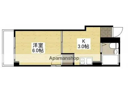 清和十日市(1K/5階)の間取り写真