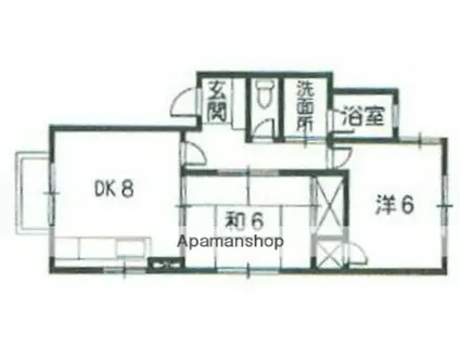 サンライズ洋光(2DK/2階)の間取り写真