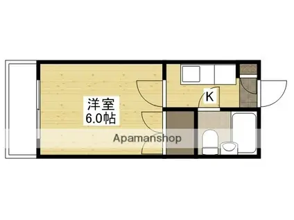 ハイツカペラ(1K/3階)の間取り写真