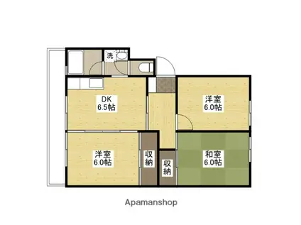 シャトー巌(3DK/3階)の間取り写真