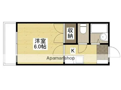 第二大下ビル(1K/1階)の間取り写真