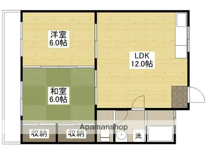 三石マンション(2LDK/2階)の間取り写真