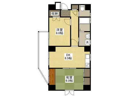 エーデル宇品海岸通(2DK/5階)の間取り写真