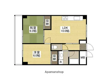 ハーシオンフルタⅡ(2LDK/7階)の間取り写真
