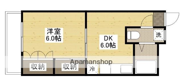 フローラ京橋(1DK/2階)の間取り写真