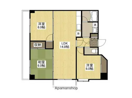 クレアテラ五日市(3LDK/8階)の間取り写真