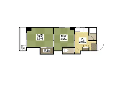 エビスヤビル(2K/2階)の間取り写真