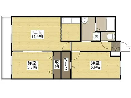 パストラル大町(2LDK/1階)の間取り写真