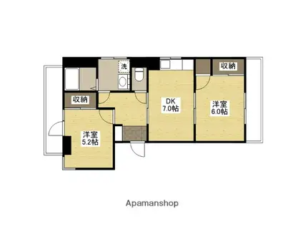 杉広ビル(2DK/2階)の間取り写真